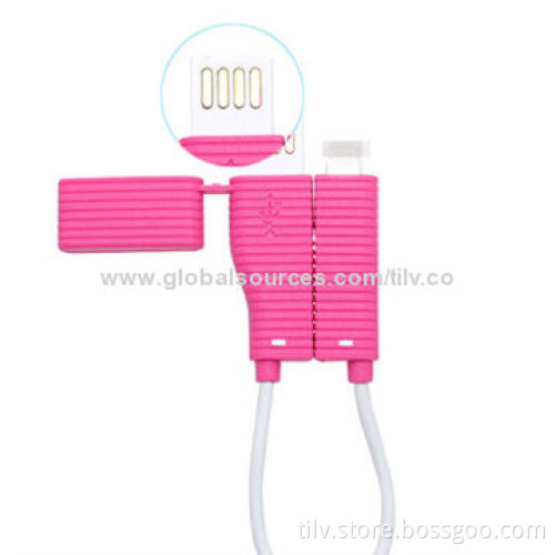 2014 cute keychain style USB cable for iPhone and Samsung